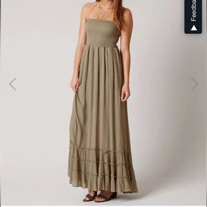 Hyfve Halter Maxi Dress- Olive- Medium. NWT